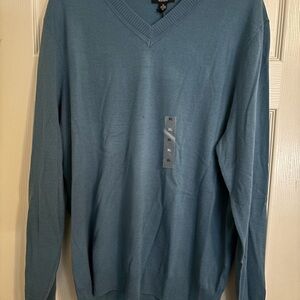 Alfani Men's Teal V-Neck Sweater